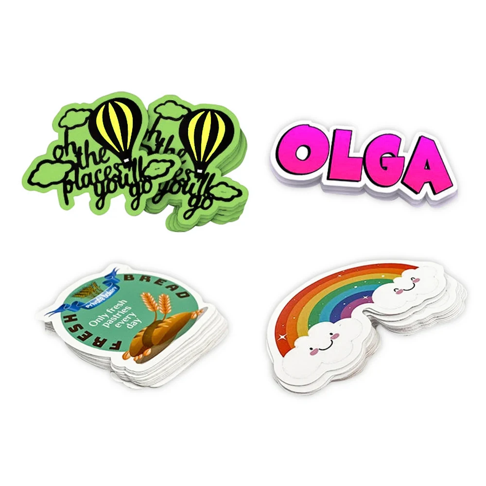 Custom Waterproof Holographic Sticker Vinyl Printing Adhesive Cartoon Die Cut Logo Label Stickers