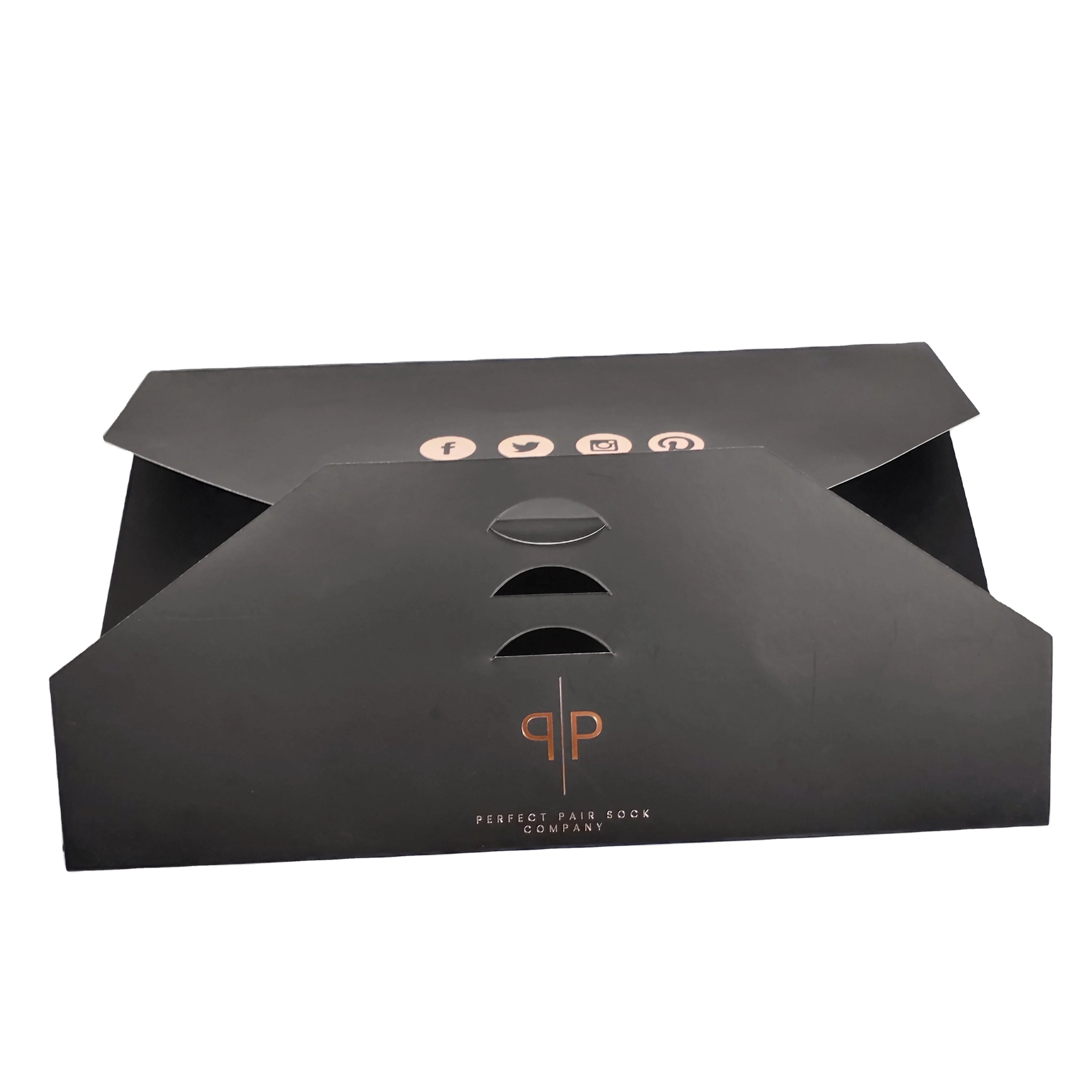 
Custom Order Logo Gold Foil Gift Card Packaging Black Paper Envelope 