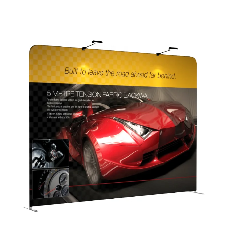 8ft 10ft 20ft Full-Color Advertising Media Wall Banner Tension Fabric Display for Tradeshow Photography Display Rack