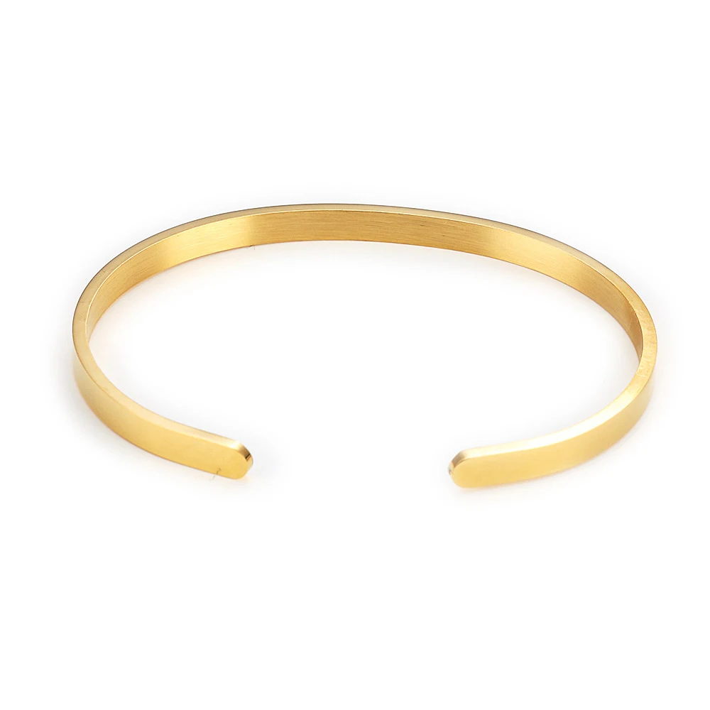 China Manufacturer Factory Price Personalized Custom Adjustable Lucky Open Stainless Steel Bracelet