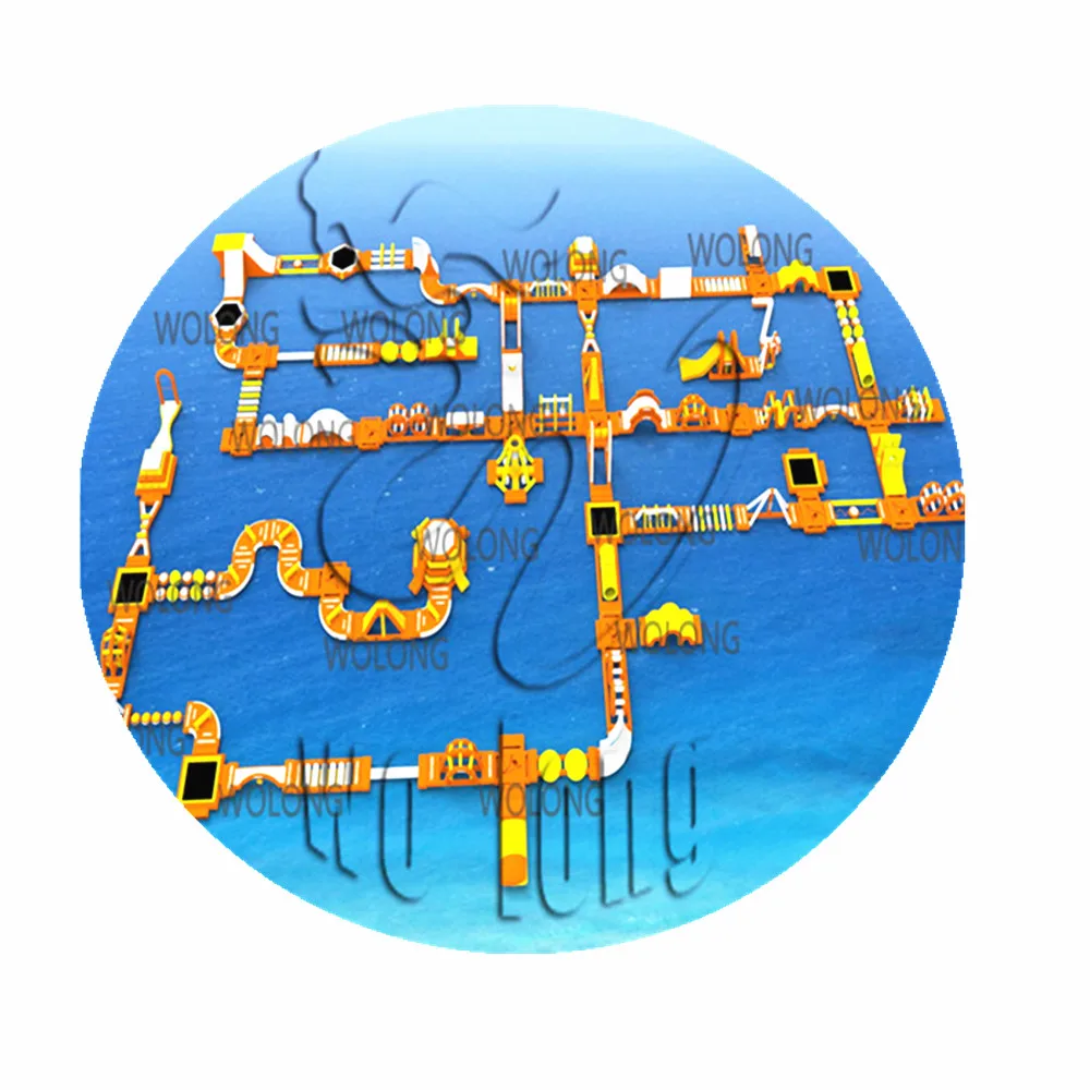 Wolong New colorful inflatable floating water park TUV CE commercial PVC design water park equipmentaccept customization