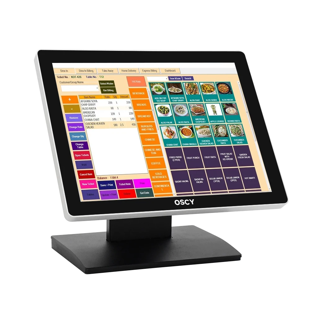 All In One POS machine Windows 15 inch POS Terminal Touch Screen POS Systems