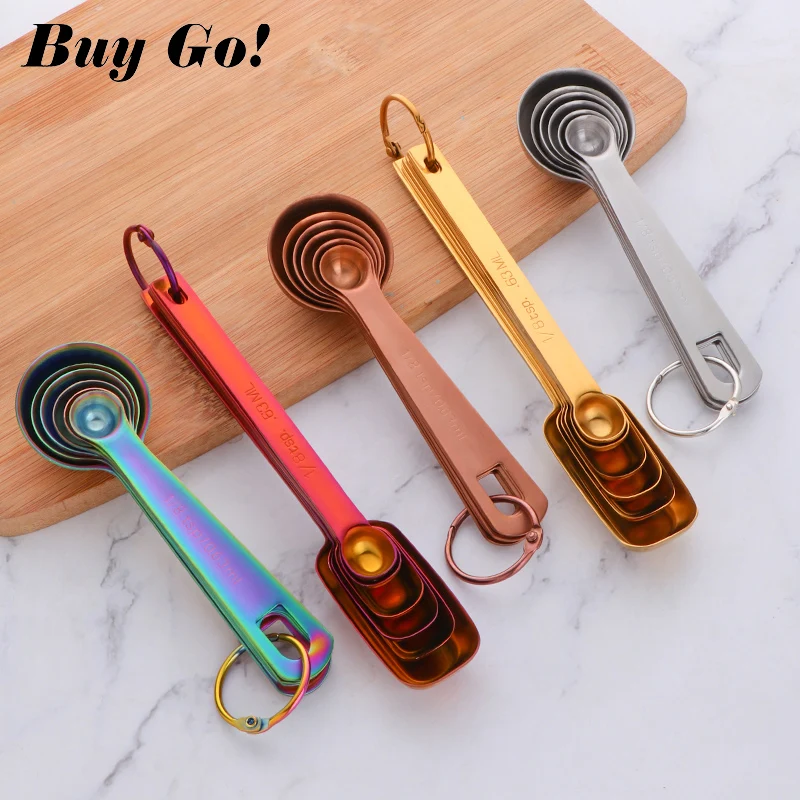 Measurement Tools Coffee Measure Spoon Set Stainless Steel Copper Measuring Spoons