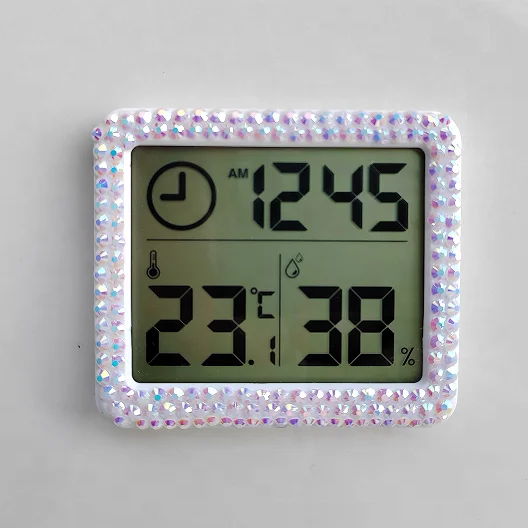 Diamond Digital Hygrometer Thermometer For Eyelash Extension Luxury Beauty Salon Accessories