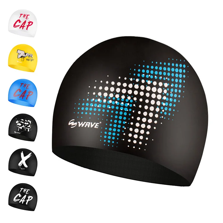 Wholesale usa durable colorful long hair silicone custom ear protection printed custom silicone swim caps
