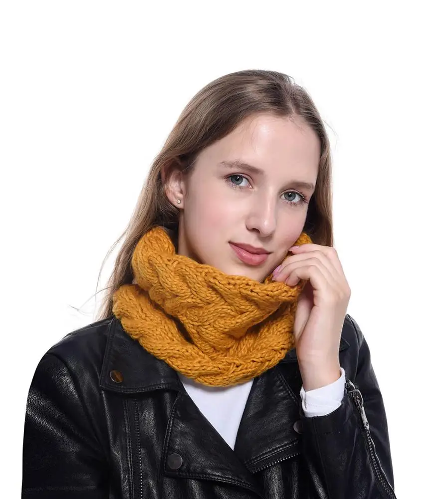 D1655 2019 High Quality Women Winter Scarves Head Square Knitted Neck Scarf