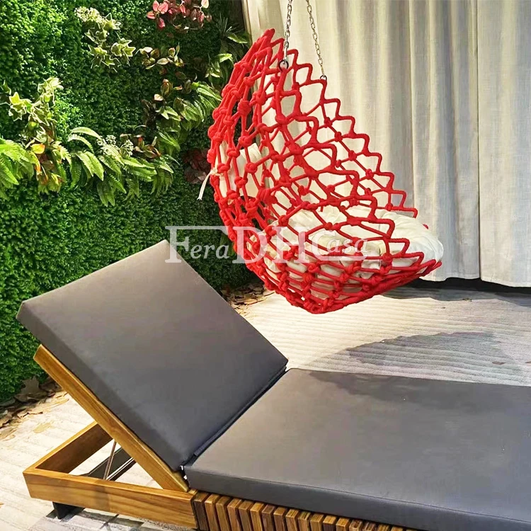 alibaba outdoor furniture hotel swimming pool garden chairs red eggshell leisure chair set