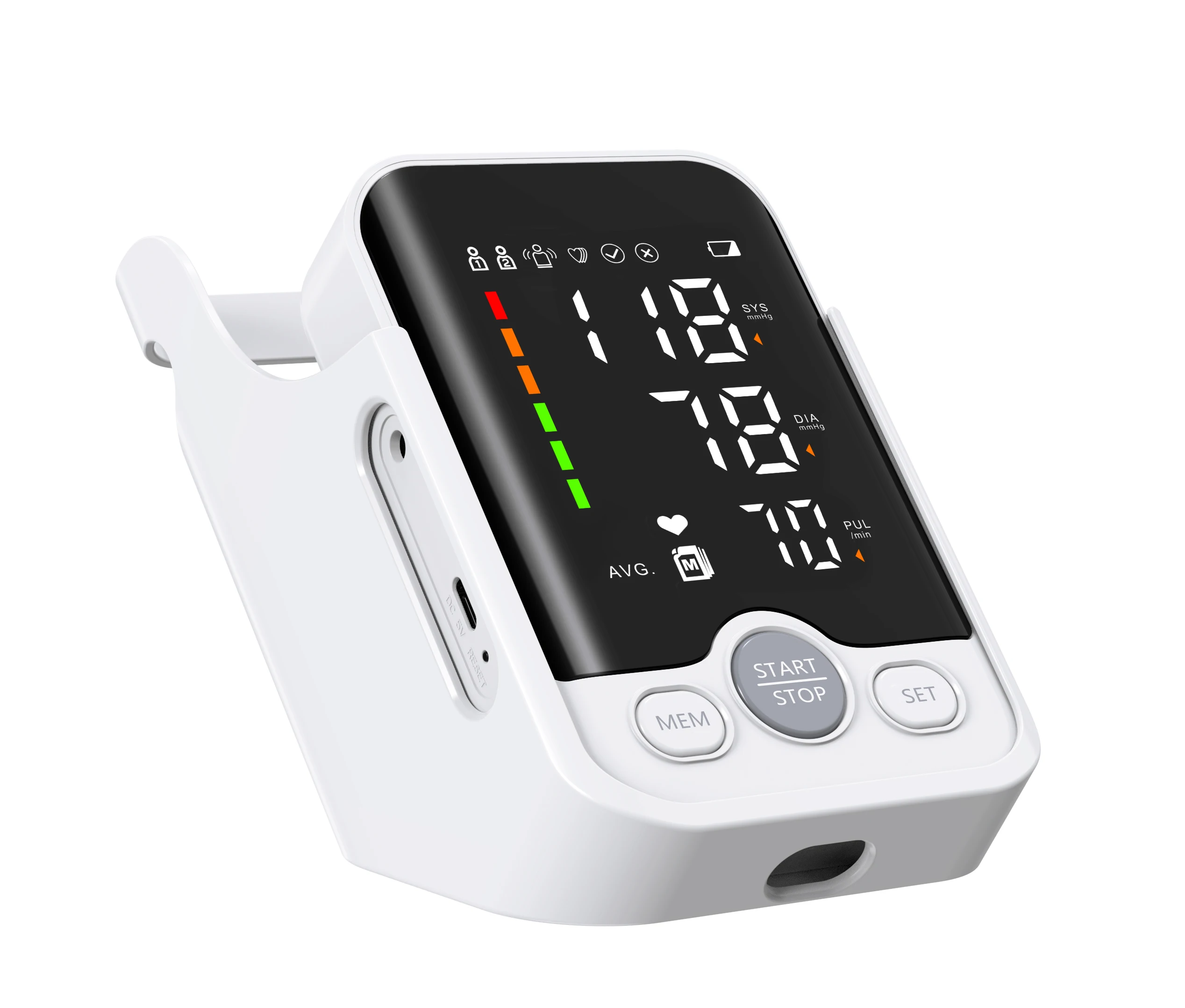 OEM Customizad портативный тип хранения СВЕТОДИОДНЫЙ изогнутый экран монитор артериального давления с базовым электронным цифровым тензиометром BP монитор