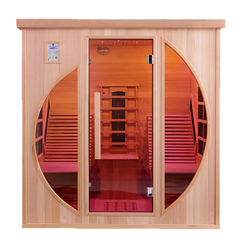 Luxury relax sauna room Home Hemlock Double Recliner far infrared sauna room