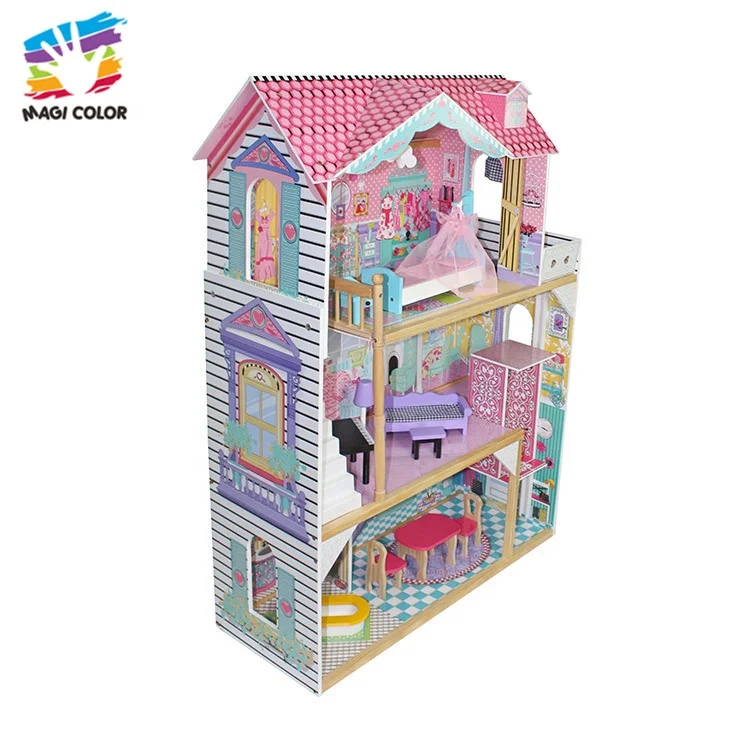 
Ready To Ship dollhouse kids wooden pretend play toys with furniture W06A220 