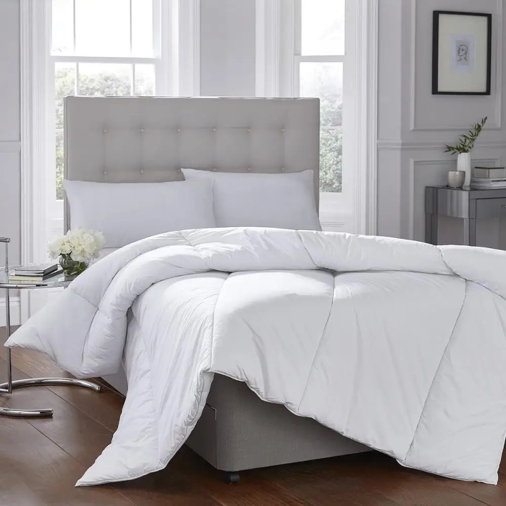 White Goose Down Comforter Duvet 100% Cotton Fabric Quilt Bed Comforter