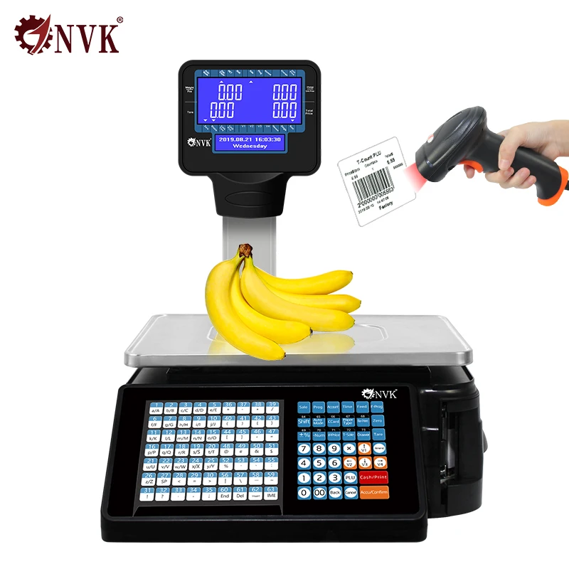 Лучшее качество NVK Pos интерфейс весы штрих-кода весы с бесплатным программным обеспечением Manangerment с 58 мм этикетка фактура принтер