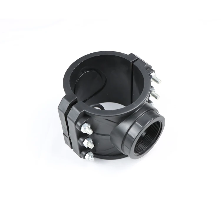 Wholesale HDPE Fittings Saddle Clamp Pipe Fitting Black Plastic Saddle Clamp For Pe Pipe Drip irrigation system