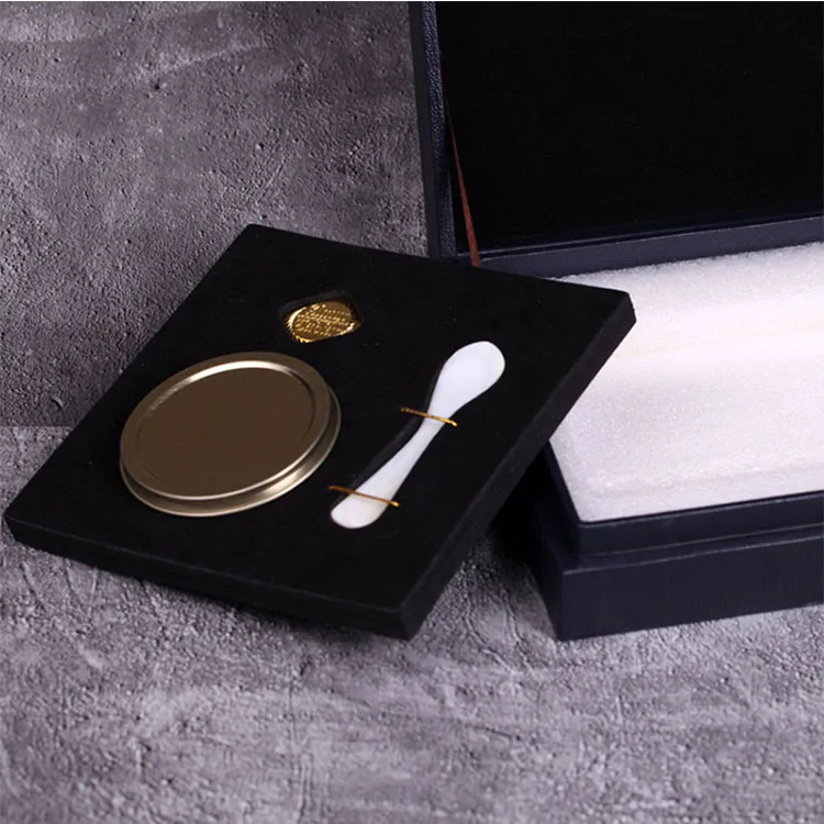 luxury caviar box with pu leather and EVA inside