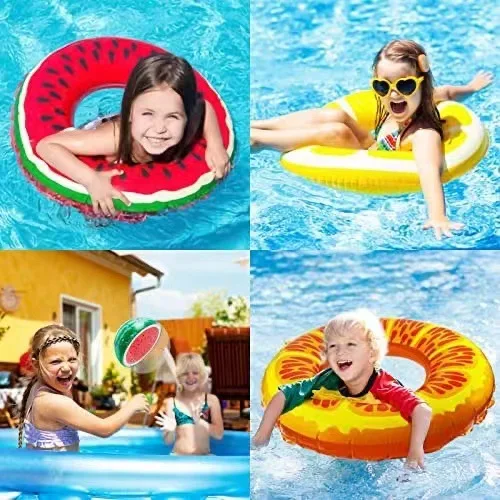 PVC Inflatable swimming pool children and adults playing water Fruit swimming ring water life buoy 3 piece suit