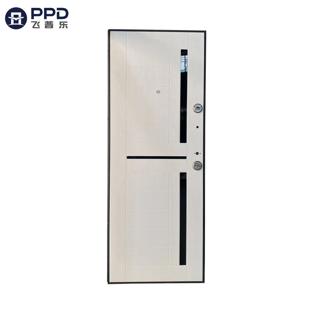 Modern Apartment Residential Entrance Russian Steel Single Door Factory Latest Design Security House Main Steel Doors