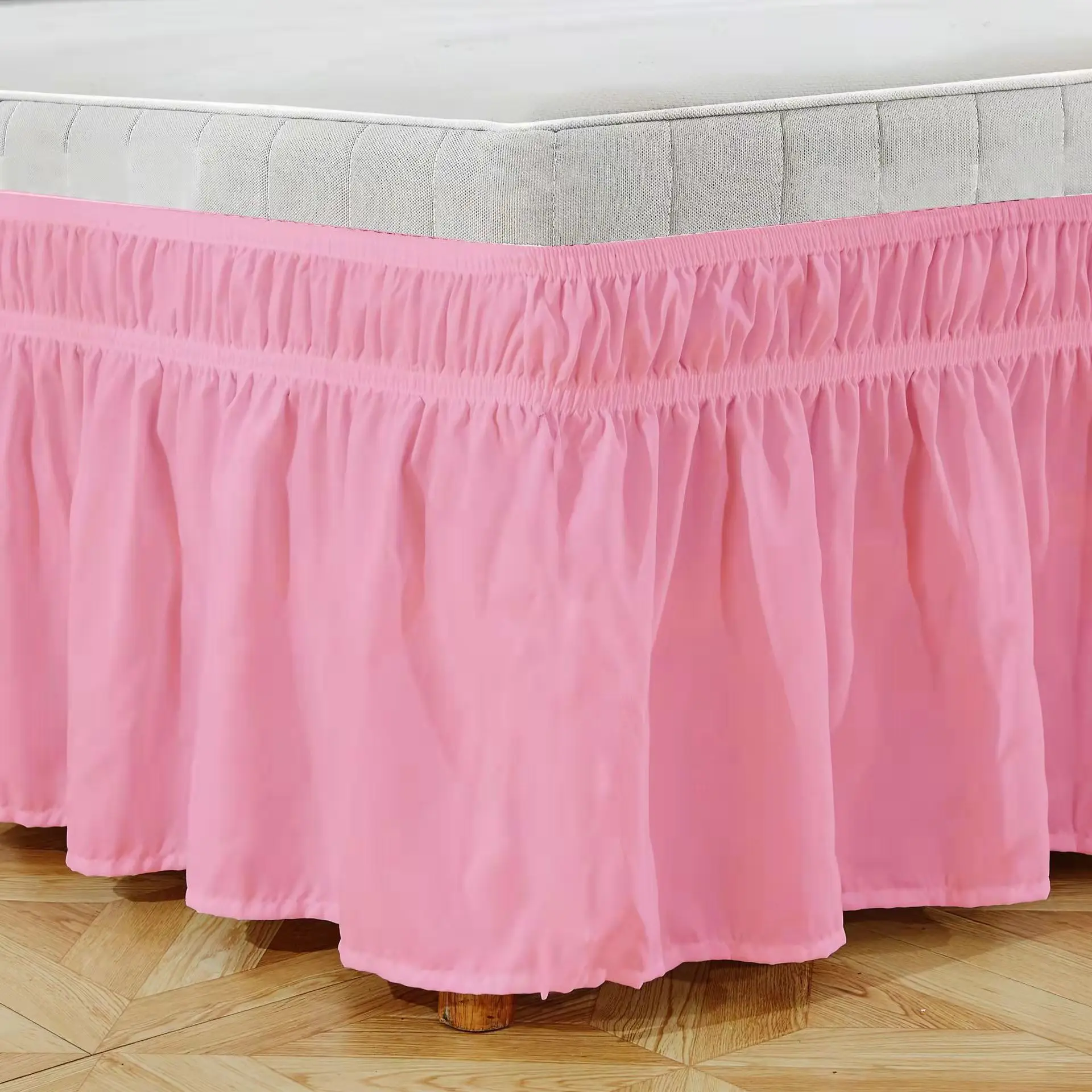 Wrap Around Ruffle 100% Polyester Lace Bed Skirt Set Queen Bedspread High Quality Home Bedding Set