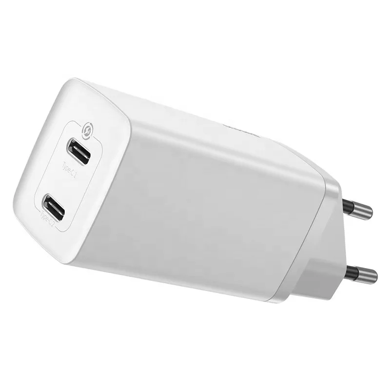 Popular High Power Charging 30W wall charger 2 port USB-A and Type-C 65w gan charger for iphone/android/laptop