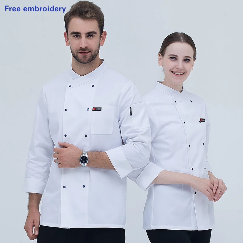 long sleeve  Chef Uniform Coat Jacket Cotton Unisex OEM Item Time Lead Fabric Gender SuppoMaterial rt Origin Type Order