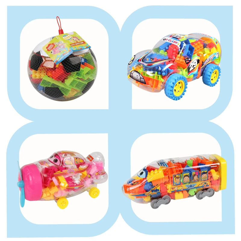 Baby Large Particles Plastic Building Blocks Kids Educational High Train Building Blocks Toys