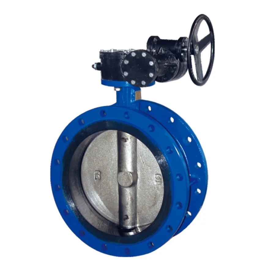 U type butterfly valve worm gear EPDM rubber seat valves
