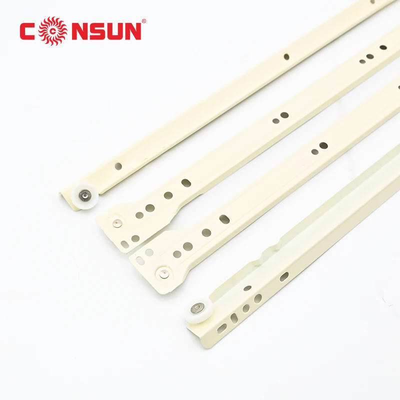 Consun Self closing Type Fgv Powder Coating Drawer Slide Metal Telescopic Drawer Slide Channel Euro Drawer Slide