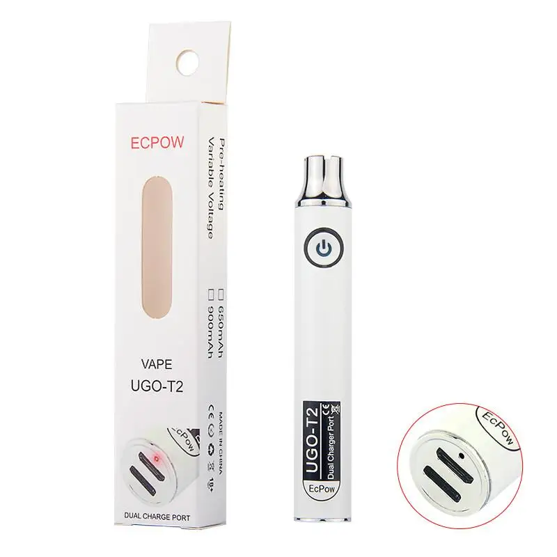 Fast Shipping UGO T2 Vape Pen Battery 900mAh Preheat Variable Voltage USB Passthrough
