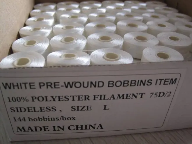 Bobbin thread 70D/2 polyester bobbin thread  size L