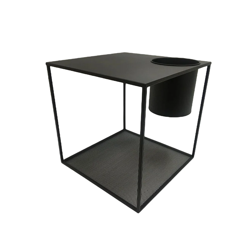 Heavy duty metal side table with flower bucket pot outdoor coffee table home decoration furniture for home garden
