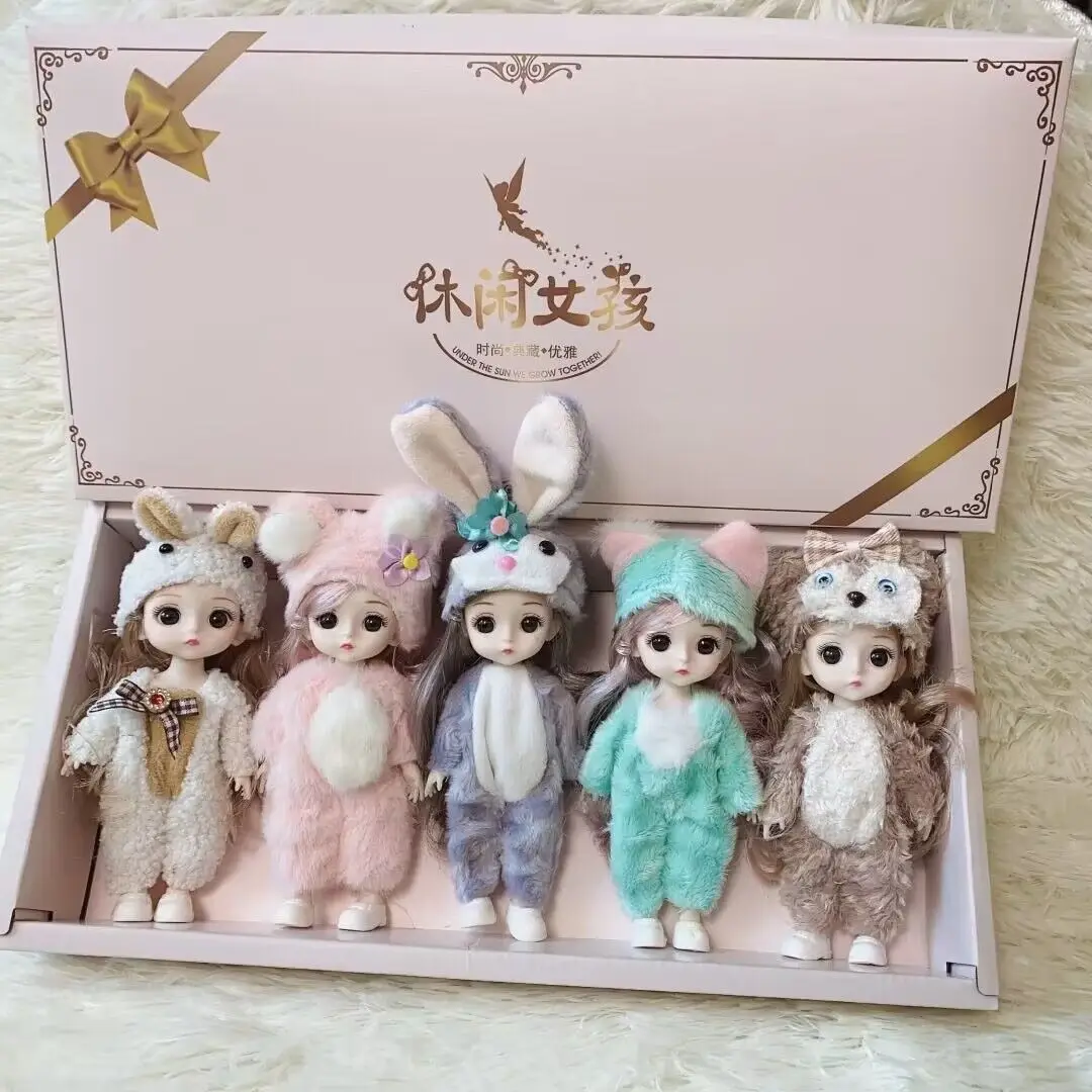 2024 New Listing Girl Toys Doll Set Vinyl Silicone Pretend Play Mini Kids Dolls With Box Christmas Gift for Kids