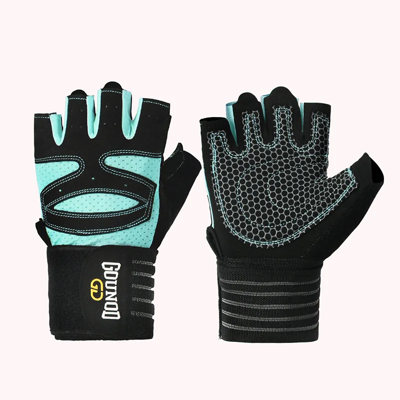 Customize Logo Weight Lifting  Workout Gloves with Wrist Wrap Support for Men  Full Palm Protection Fitness Gym Gloves