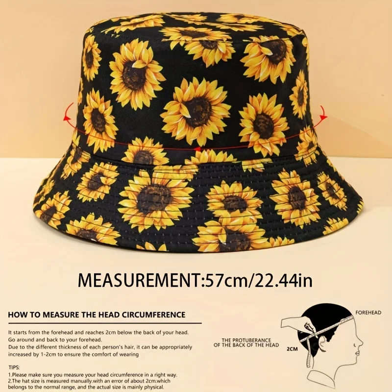 MADESHINE Custom Design Women Men Winter Fisherman Rainbow Reversible Vibrant Sunflower Printed Bucket Hat