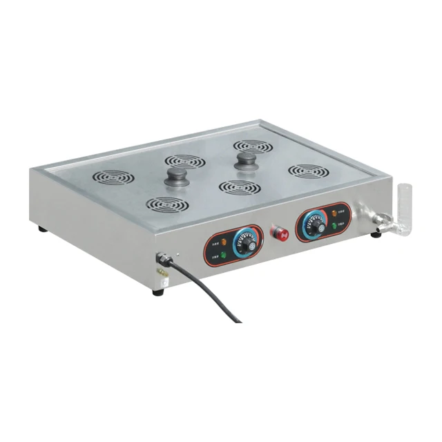 Dry fire alarm Counter top dim sum steamer electric Six- hole Chinese bun steamer dessert steamer