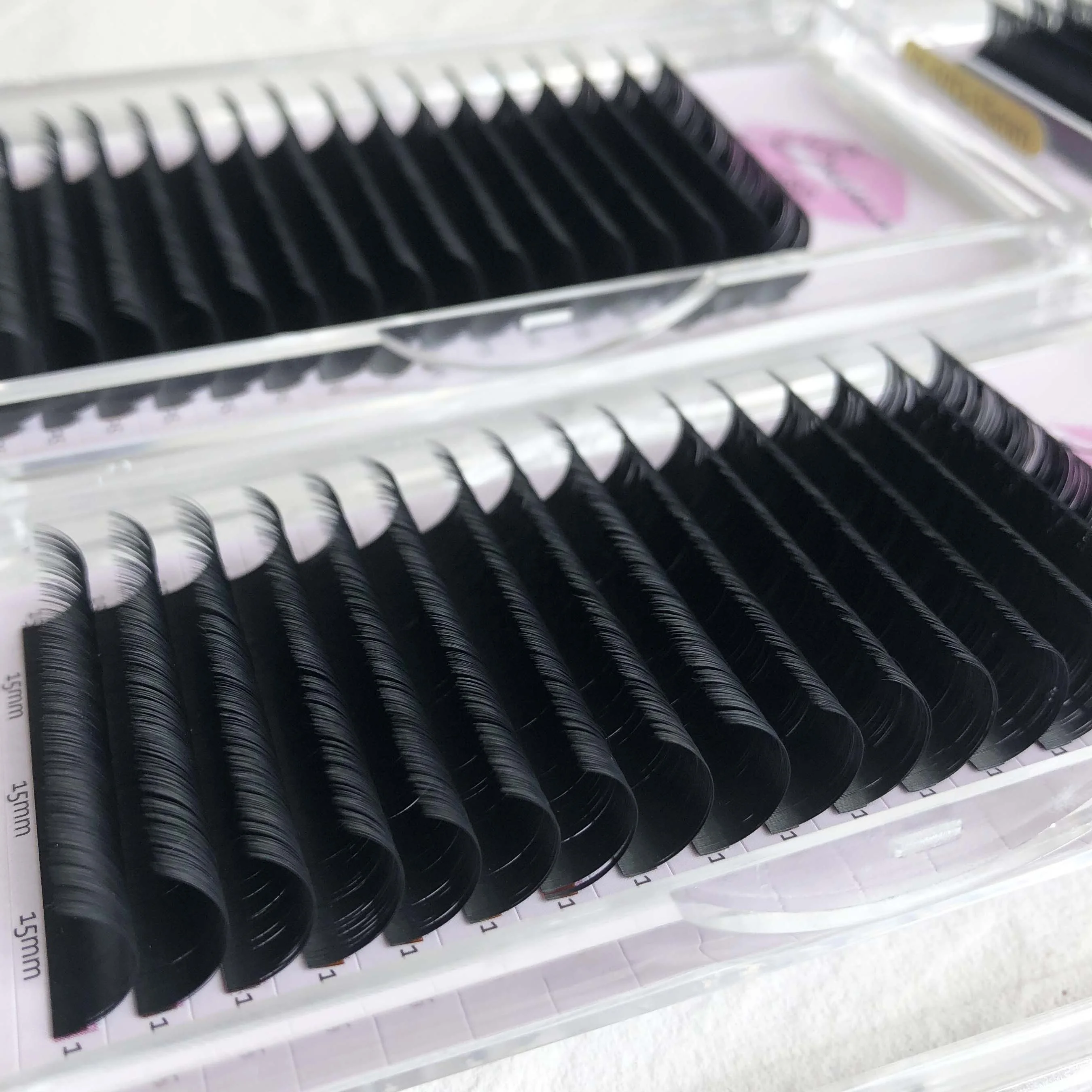 iShero private logo 0.03 DD CC matte black classic lash extensions Russian volume eyelashes extensions