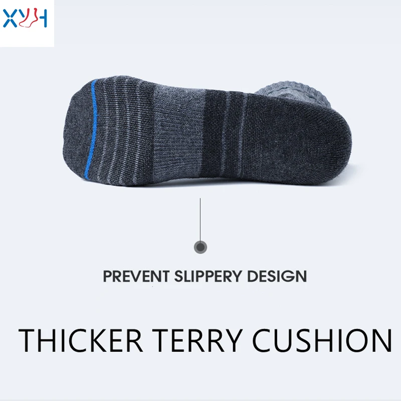 OEM Custom Premium Merino Outdoor Sports Socks Men Athletic Terry Cushion Socks Warm Wool Seamless Thick Socks