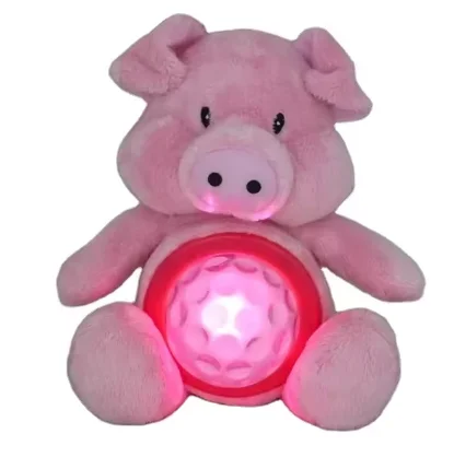 Soft toys Night light project pig plush toy musical night lights push  Little girl lamp plush toy with light