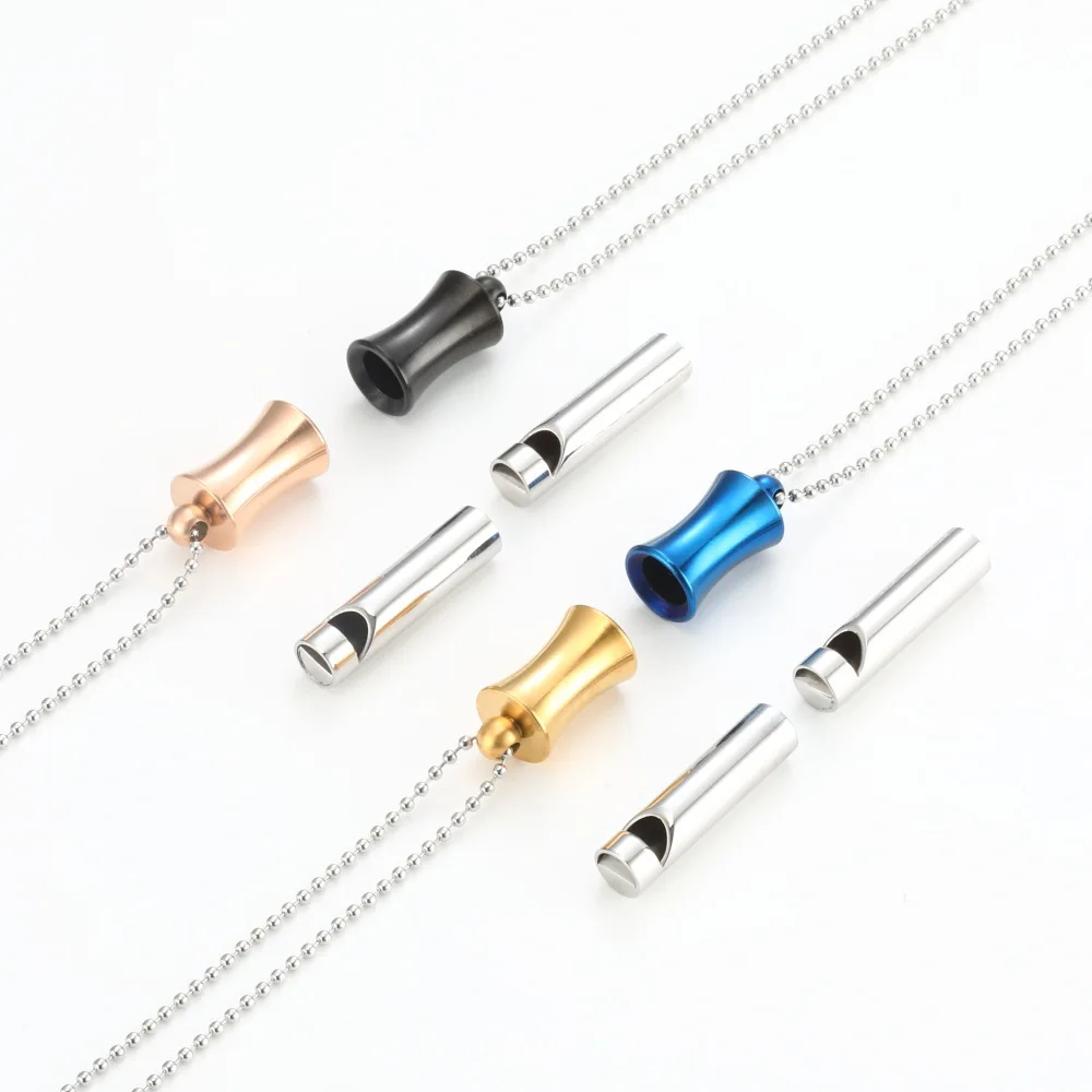 Customized Breath work Tool Whistle Pendant Necklace Stress Anxiety Relief Mindful Breathing Necklace