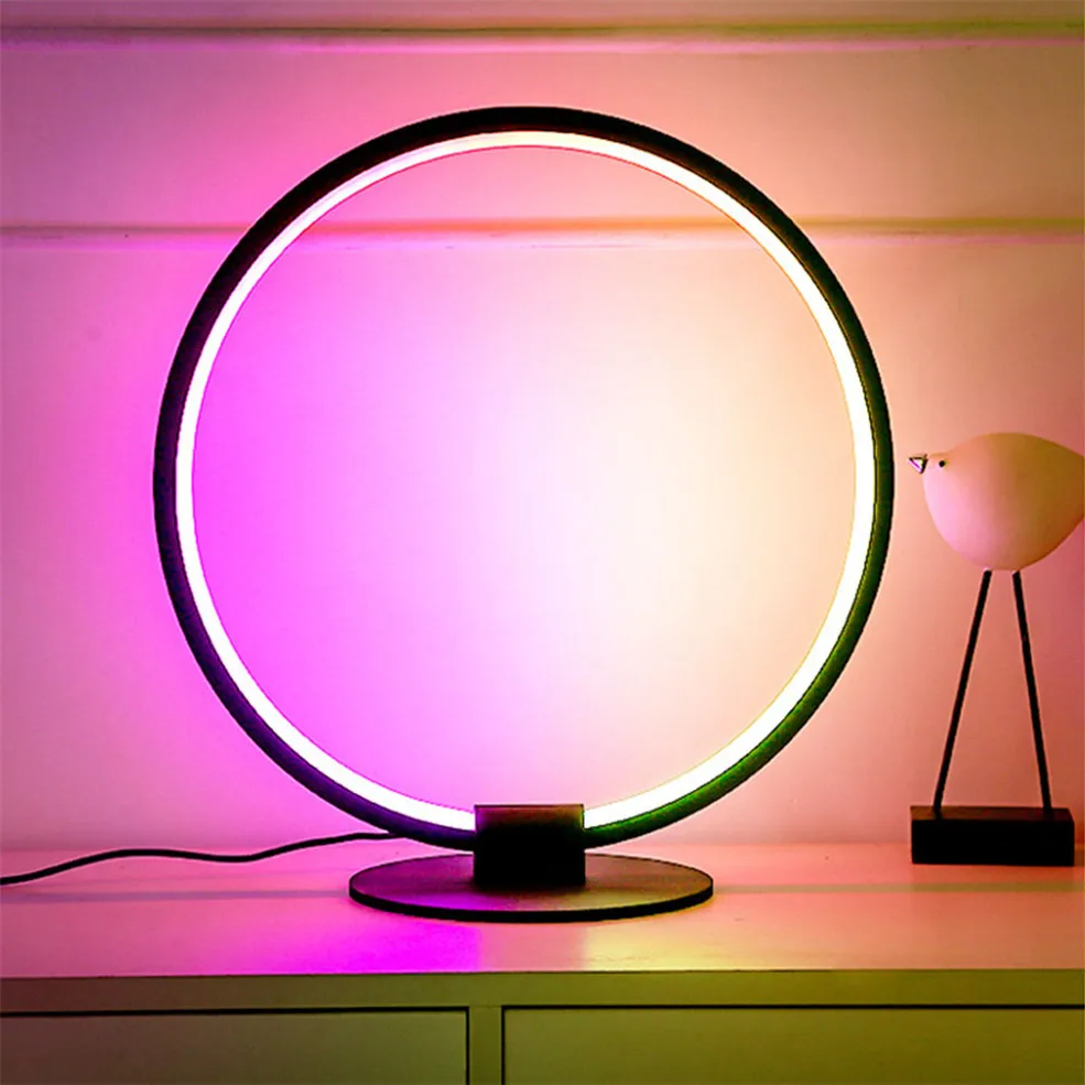 
RGB table light smart bedroom bedside lamp romantic and warm table light personality art net red table lamp 