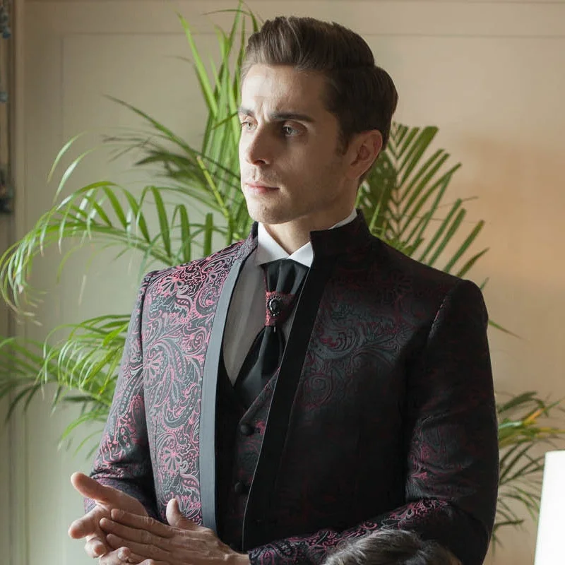 2019 Turkish Men Suits Luxury Printed Tuxedos Wholesale 3 Piece Suit