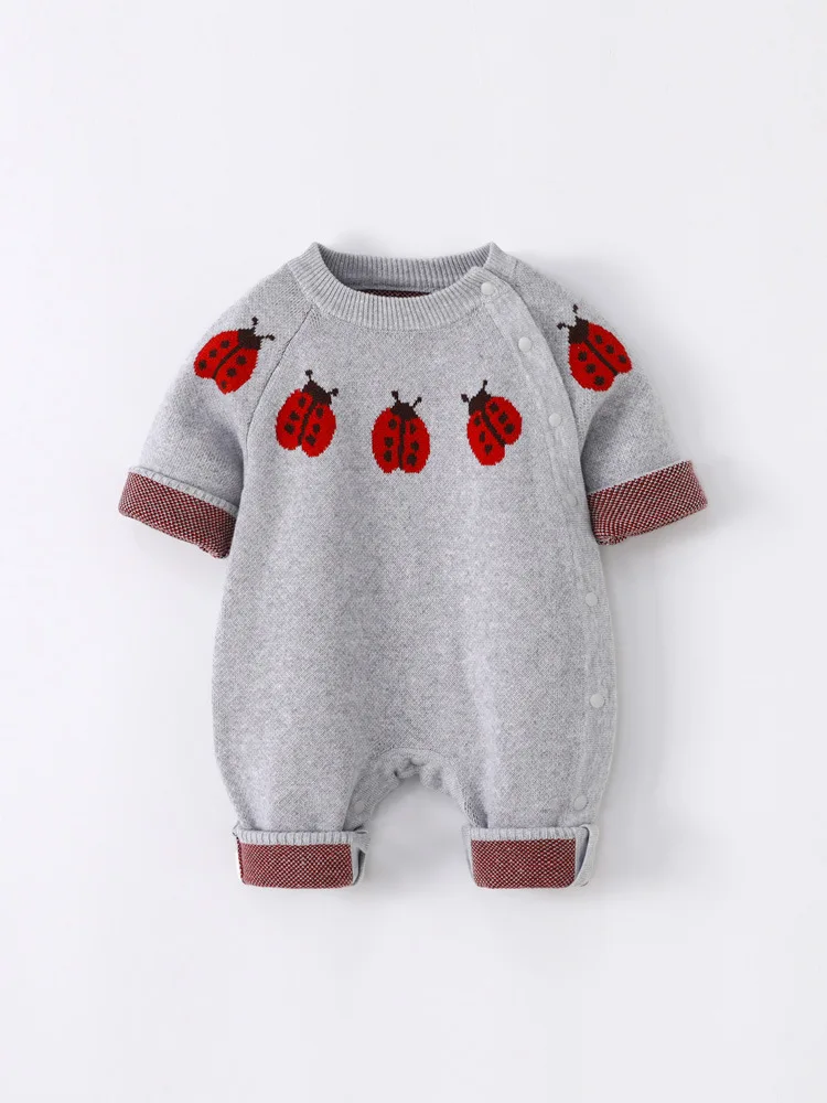 Baby jumpsuit winter Custom knit baby boys girls romper toddler knitted sprinkle sweater for baby clothes