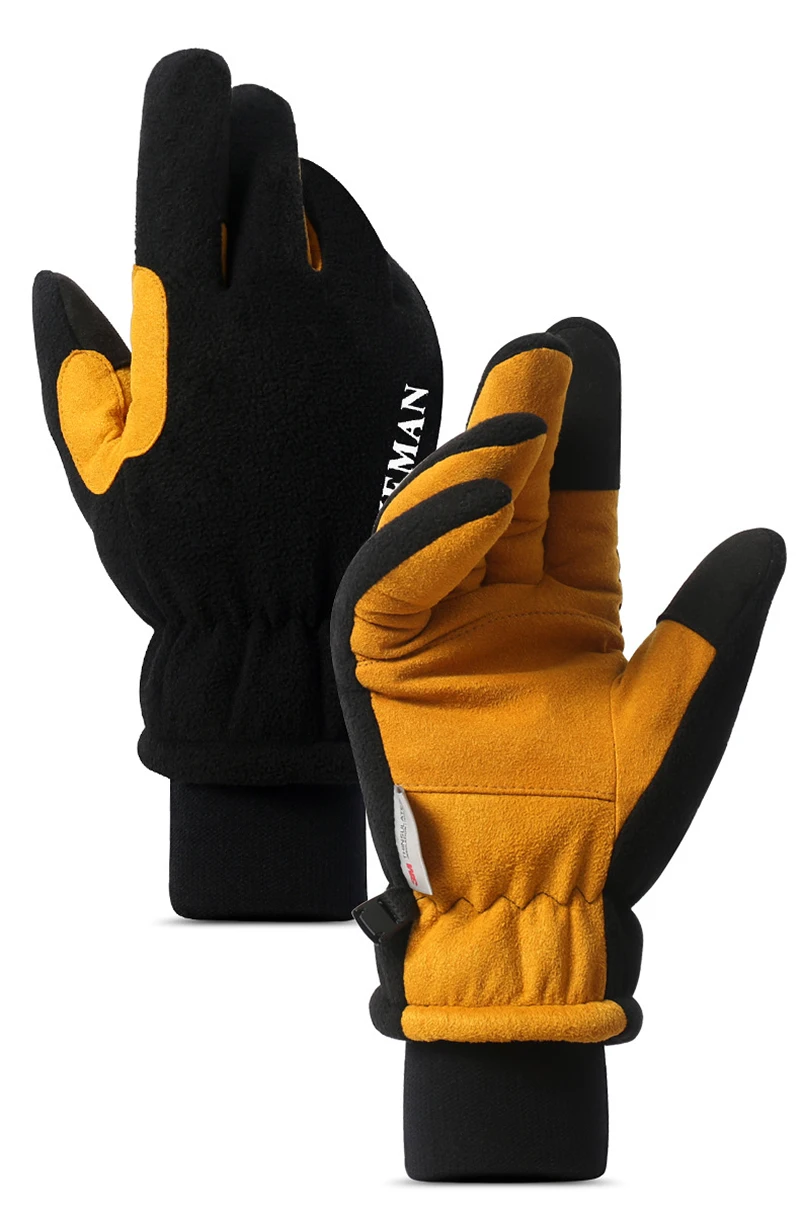 Ветрозащитные водонепроницаемые теплые перчатки для верховой езды Зимние снега уличные спортивные лыжные сноубордические плотные из овечьей шерсти