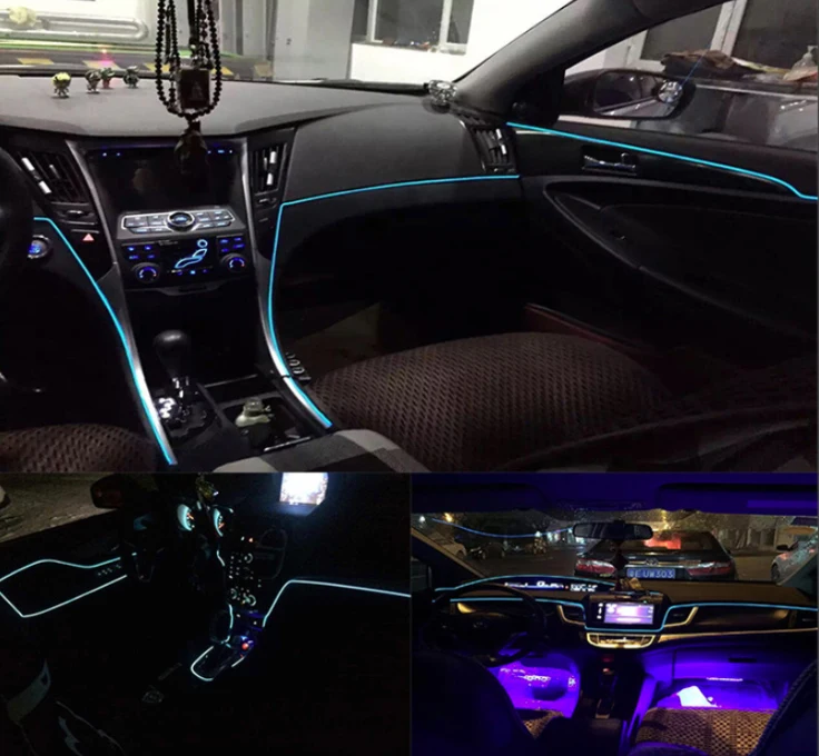 2.3mm 5 meter EL wire Neon rope craft light strip low price cuttable Interior decoration atmosphere light for car using