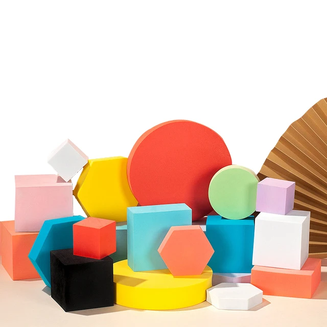 Geometric cube photo props ins jewelry gourmet live background photography Blocks platform shooting decoration decoration props