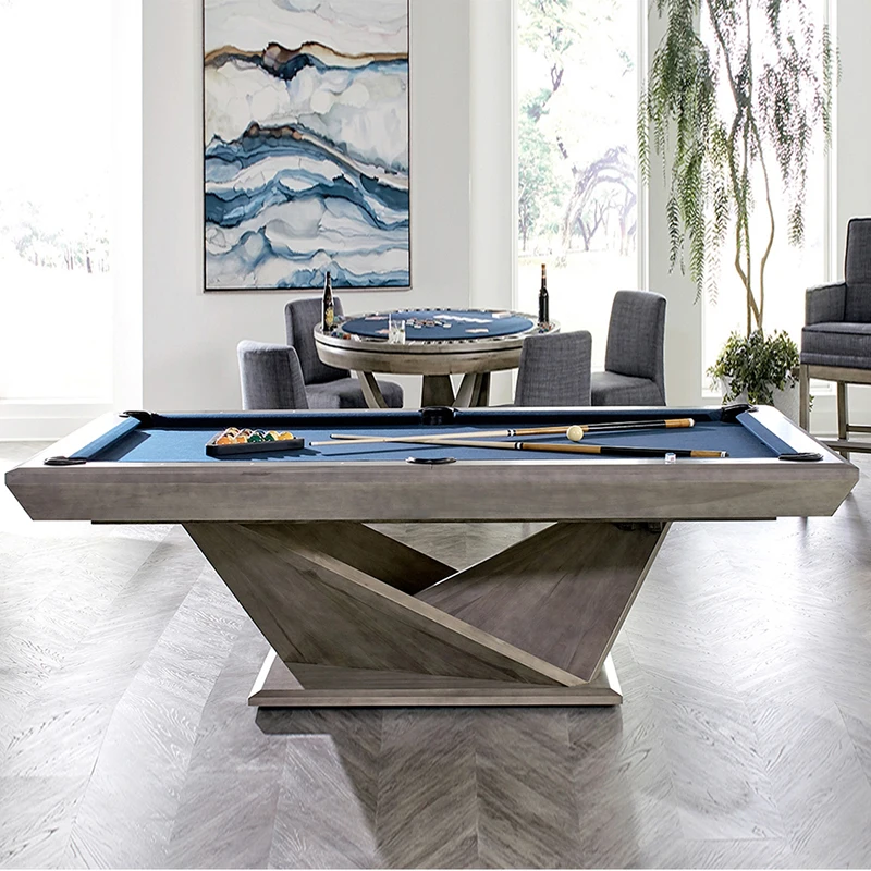 Modern pool Table Billiard Modern multi-functional pool table luxury design Solid wood legs and slate cushions 8 ball pool table
