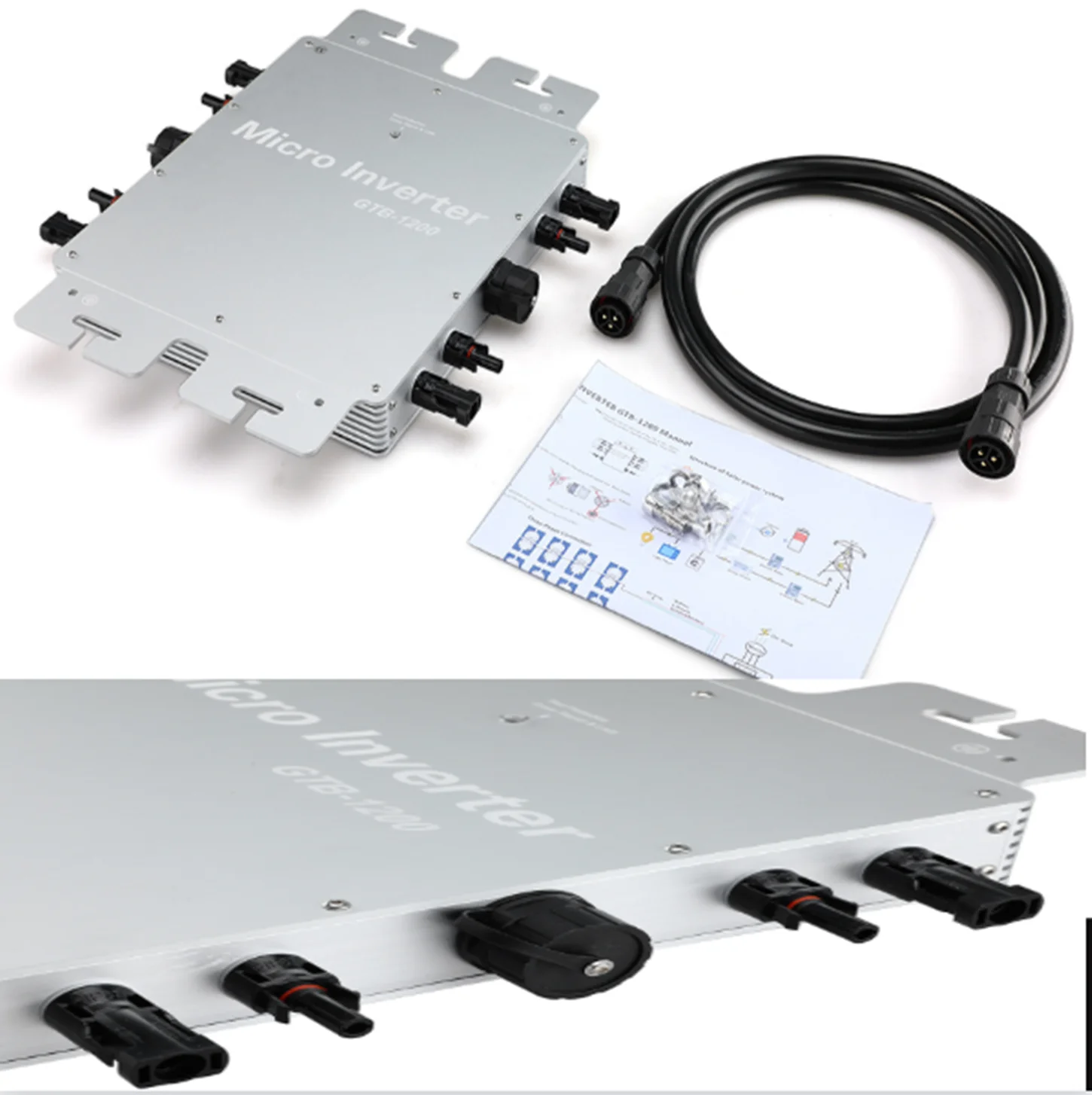 1200W Waterproof Solar Inverter 12 Years Manufacturer IP67 Micro Power