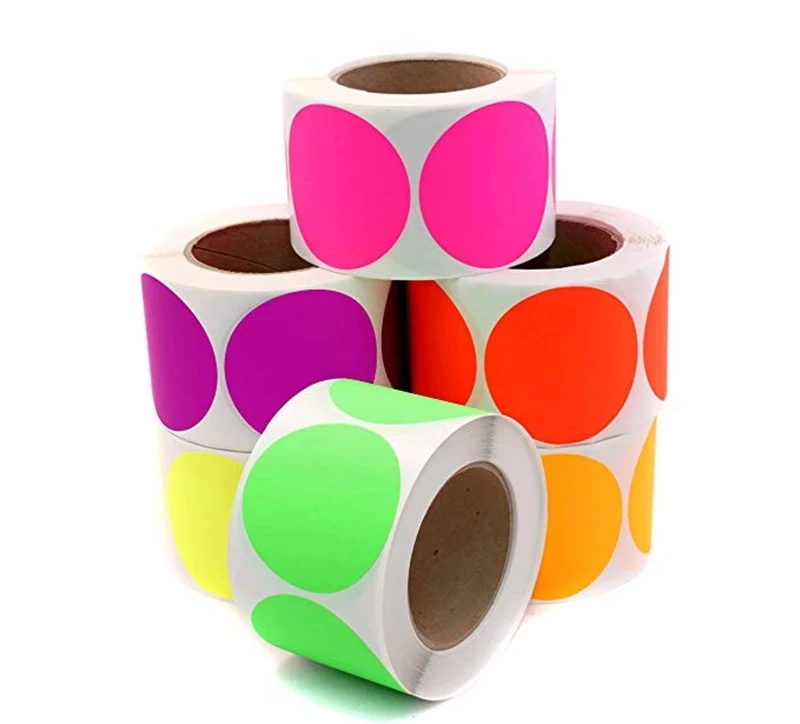Daily Planner Scrap booking Photo DIY Decorative Colorful Coding Red Blue Round Labels Rolls