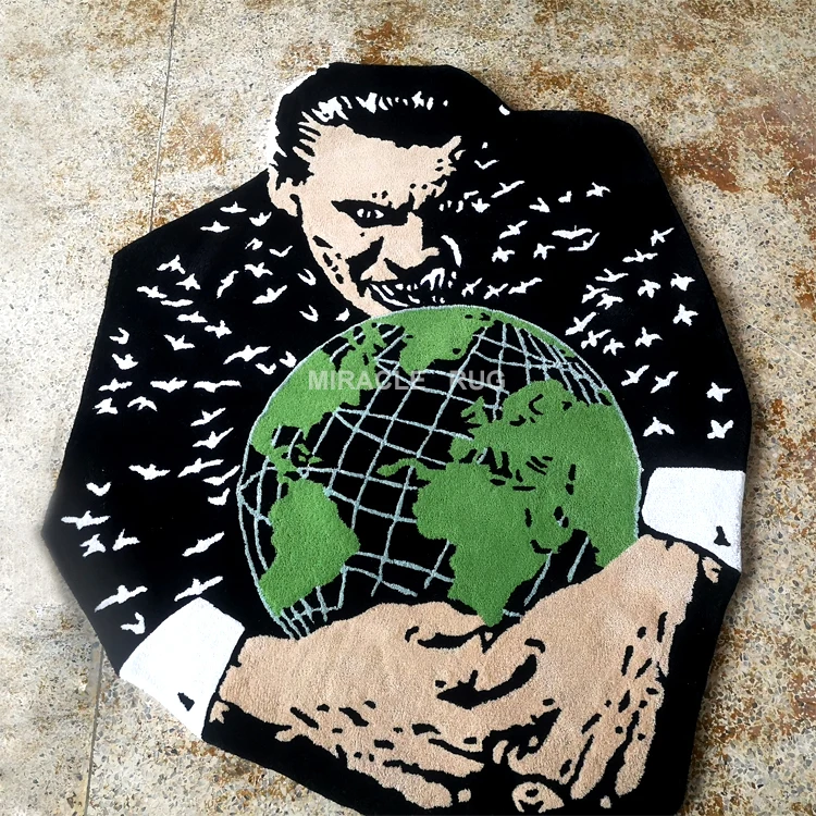 Vampire Hug The Earth Pattern Door Mat Handmade Custom Size Acrylic