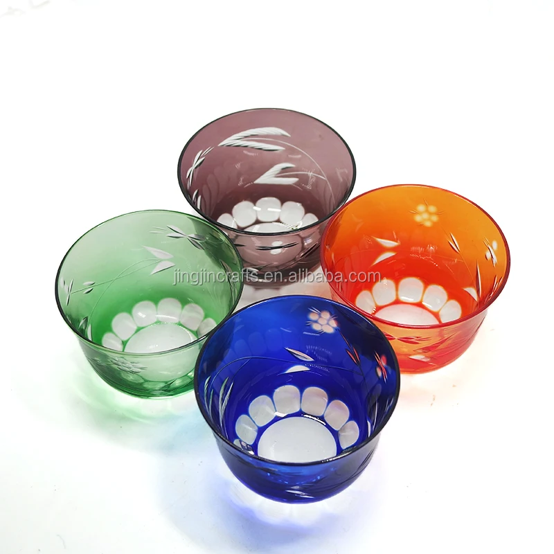 Stock cheap Japanese kiriko cutting glass cold sake cup wine glasses mini glasses drinking glasses
