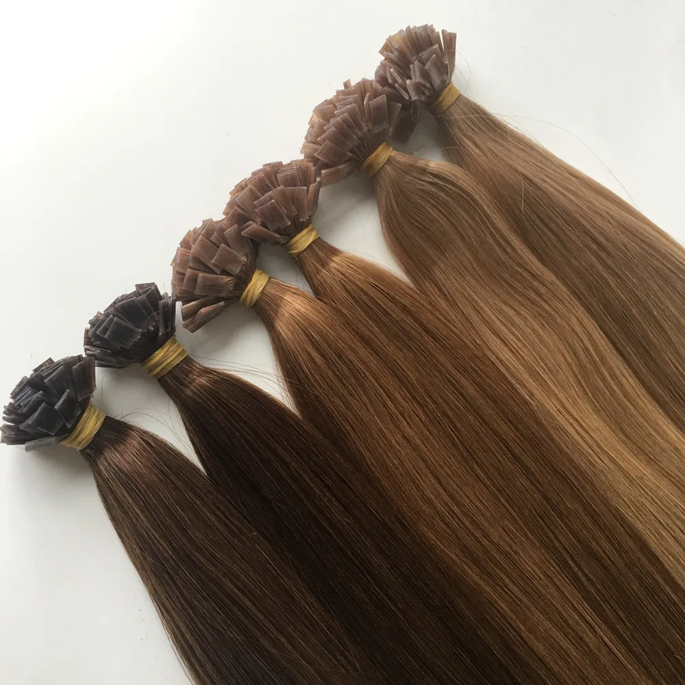 Mini Flat Tip Keratin Hair Extensions 0.5cm*0.5cm  0.8g/pc Balayage Wholesale Double Drawn Remy Human Hair Extensions