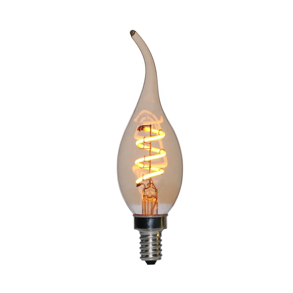 C35 Dimmable Candelabra Led Edison Light Bulbs , E14 Base, Soft Warm White 2200K,3W Vintage Chandelier Light Bulbs